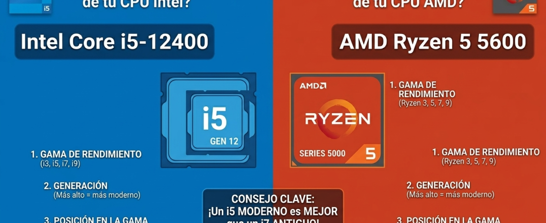 ¿Qué significan los nombres de las CPUs? (Intel y AMD)